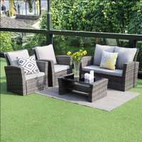 Top selling in uk /usa market 4 pieces rattan outdoor furniture luxury patio furniture