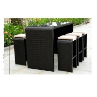 aluminium poly rattan bar furniture