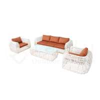 Modern Design White Sofa Set For Outdoor Use Customizable Color