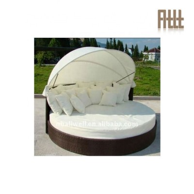 AWRF8020 outdoor furniture cheap round cane daybed with canopy,cane daybed