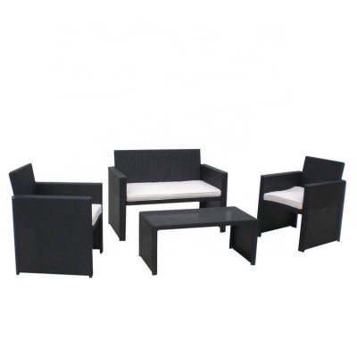 Outdoor exquisite 4pc 4 pc patio set black wicker lawn garden rattan furniture used