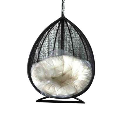 Stylish outdoor garden egg shaped chair rattan hanging swing lounge bed for sale AWRF5520A,rattan hanging bed