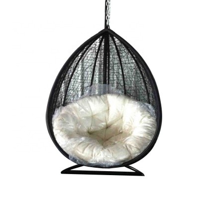 2020 best selling Cream white Beige Modern outdoor swing rattan hanging egg chair,rattan hanging egg chair